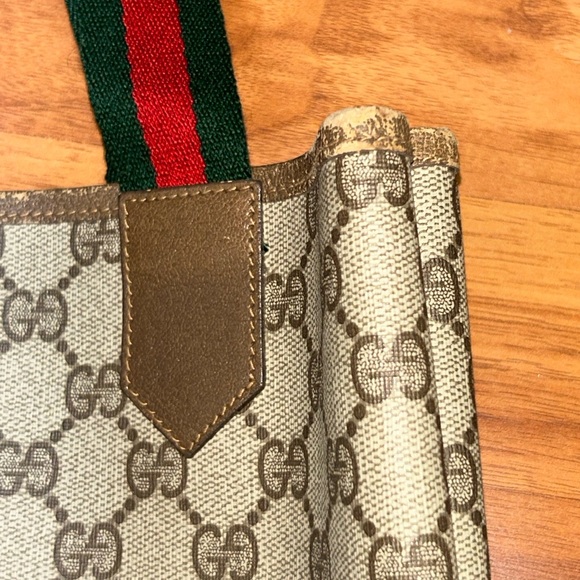 Authentic Vintage Gucci PVC Large Tote Bag with Web Handles - Picture 8 of 16